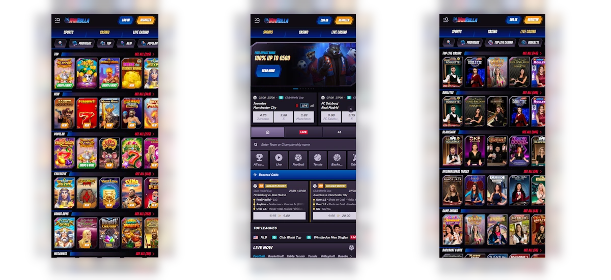 WinRolla κινητό εφαρμογή banner